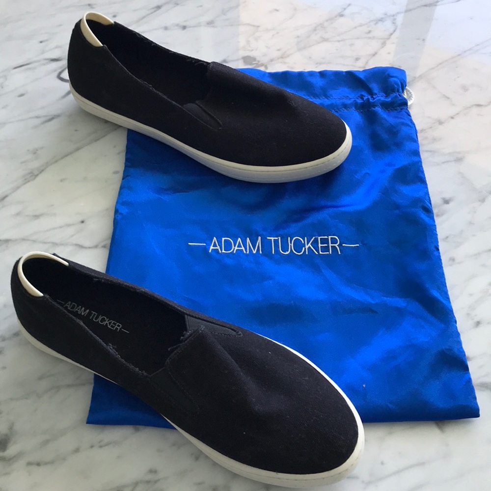 Adam Tucker Black Canvas Slipon Sneakers - Picture 11 of 12